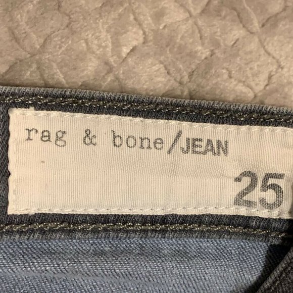 Rag & Bone Womens Skinny Jeans Gray Charcoal Wash Low Rise Pockets Denim 25 - Picture 7 of 11